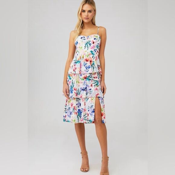 Amanda Uprichard Rosalia Silk Dress Biscotti‎ - Picture 1 of 7